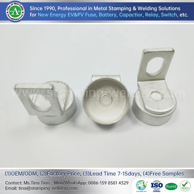 Copper Cap Contact for High Voltage Low Current EV Fuses