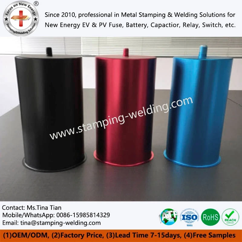 Cylindrical anodized color-plated aluminum shell of capacitor Cylindrical anodized color-plated aluminum shell of capacitor