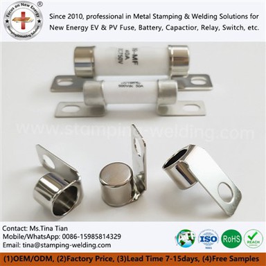 Kuparin päätykorkki sähkösulakkeille